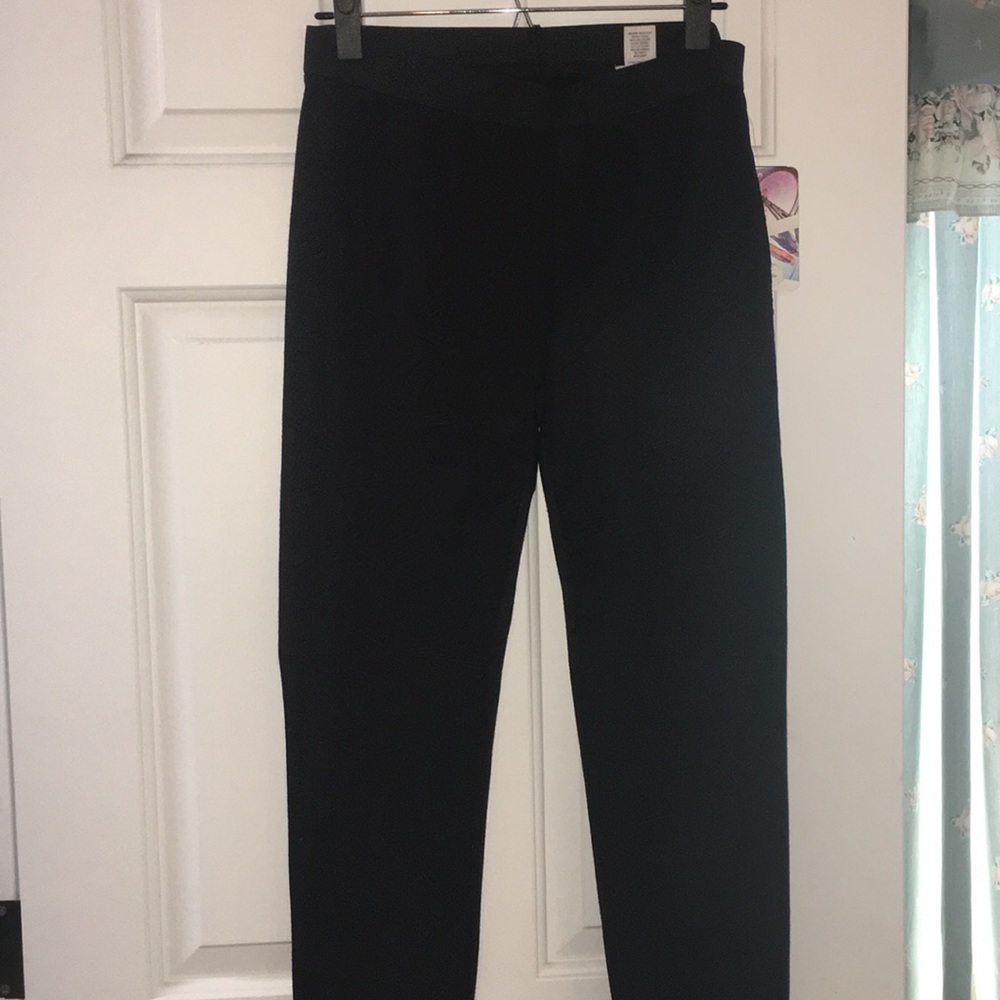 Black geometric print moto style legging pants NWT